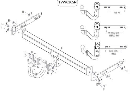 Towtrust swan neck - swan, automotive
